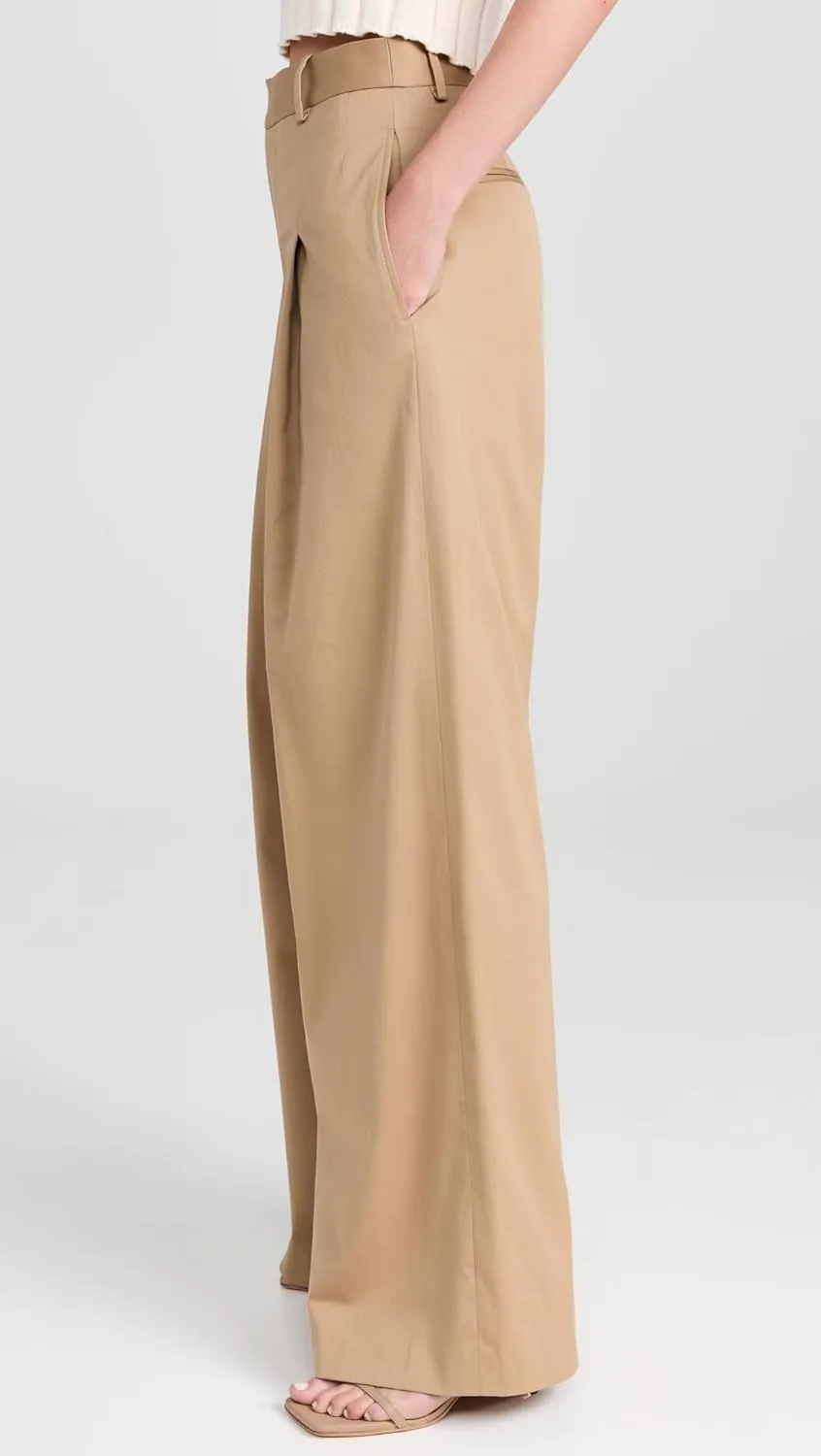 FRAME Women's Pleated Wide Leg Pants