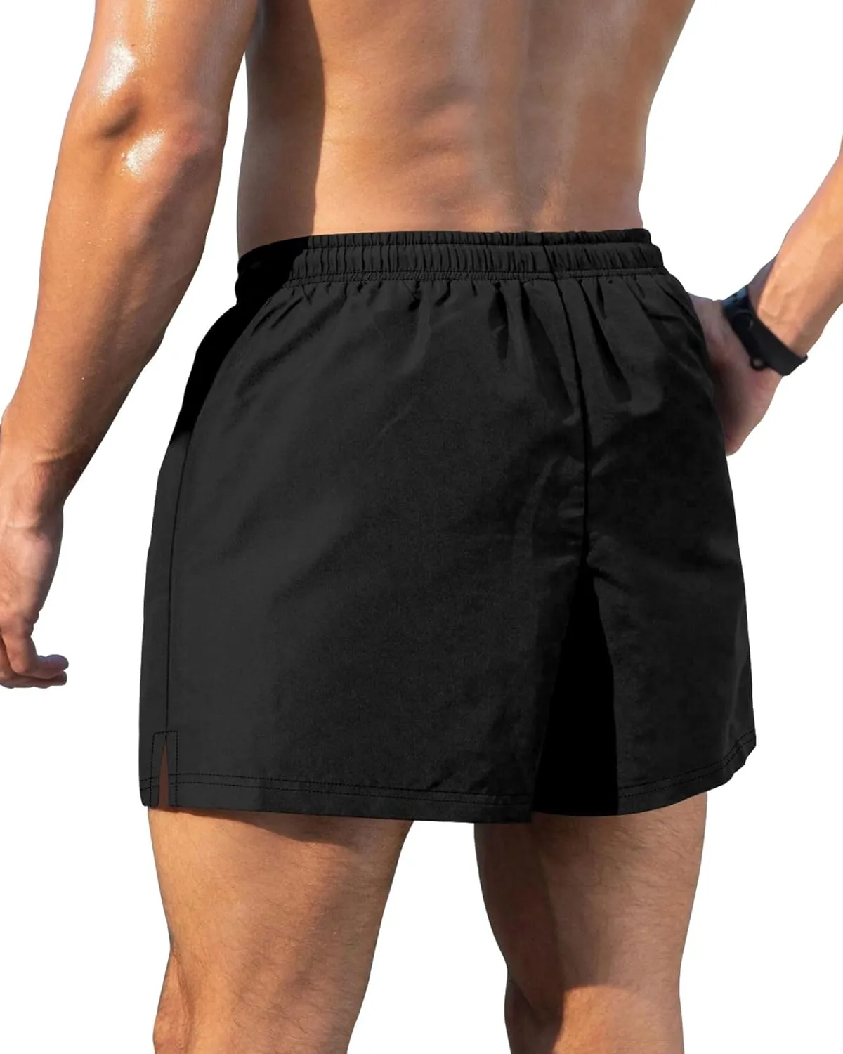 GIISAM Men's Swim Trunks, Bathing Suit 4 inch Inseam Quick Dry Swimsuit Beach Shorts with Compression Liner