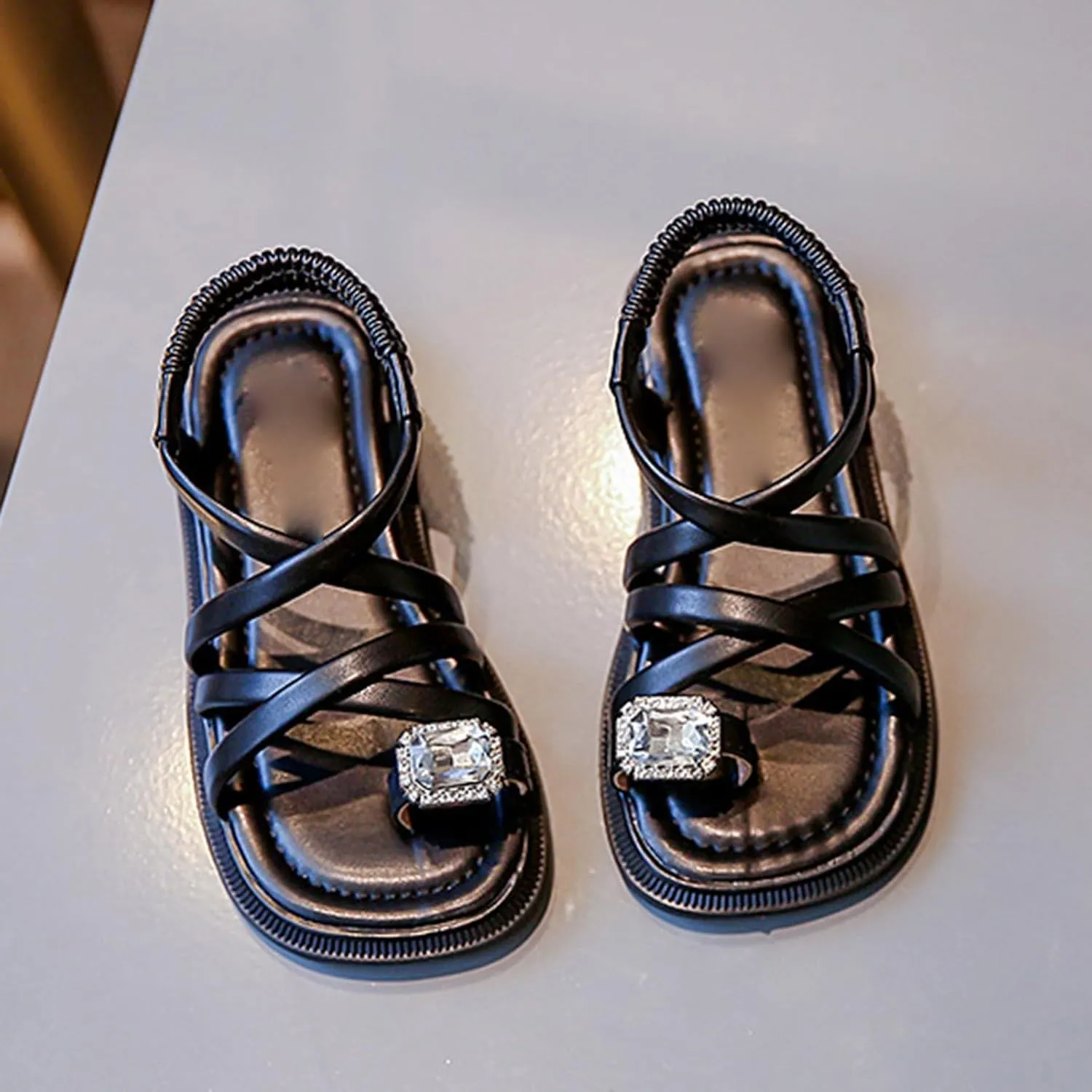 Girls Sandals Sandals Open Toe Cute No Heels Dress Strappy Design Summer Shoes Toddler/Little Kid/Big Kid Flower Girl Shoes