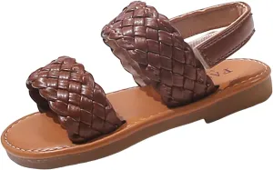 Girls Sandals Summer New Korean Edition Solid Color Open Toed Beach Shoes Big Girls Sandals for Toddler Girl