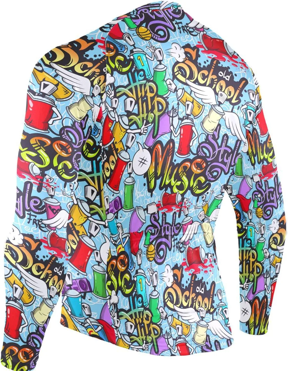 Graffiti Art Men's Cycling Jersey Moisture Wicking and Breathable Quick Dry with 3 Rear Pockets