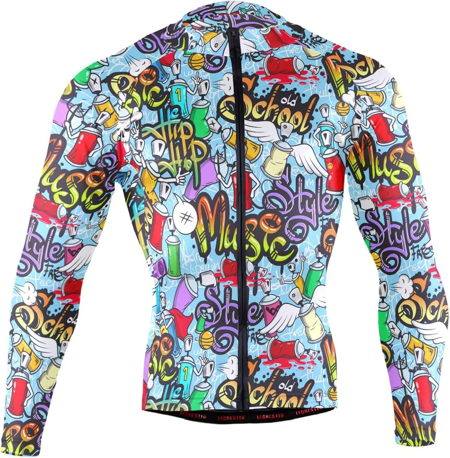 Graffiti Art Men's Cycling Jersey Moisture Wicking and Breathable Quick Dry with 3 Rear Pockets
