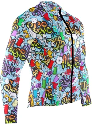 Graffiti Art Men's Cycling Jersey Moisture Wicking and Breathable Quick Dry with 3 Rear Pockets