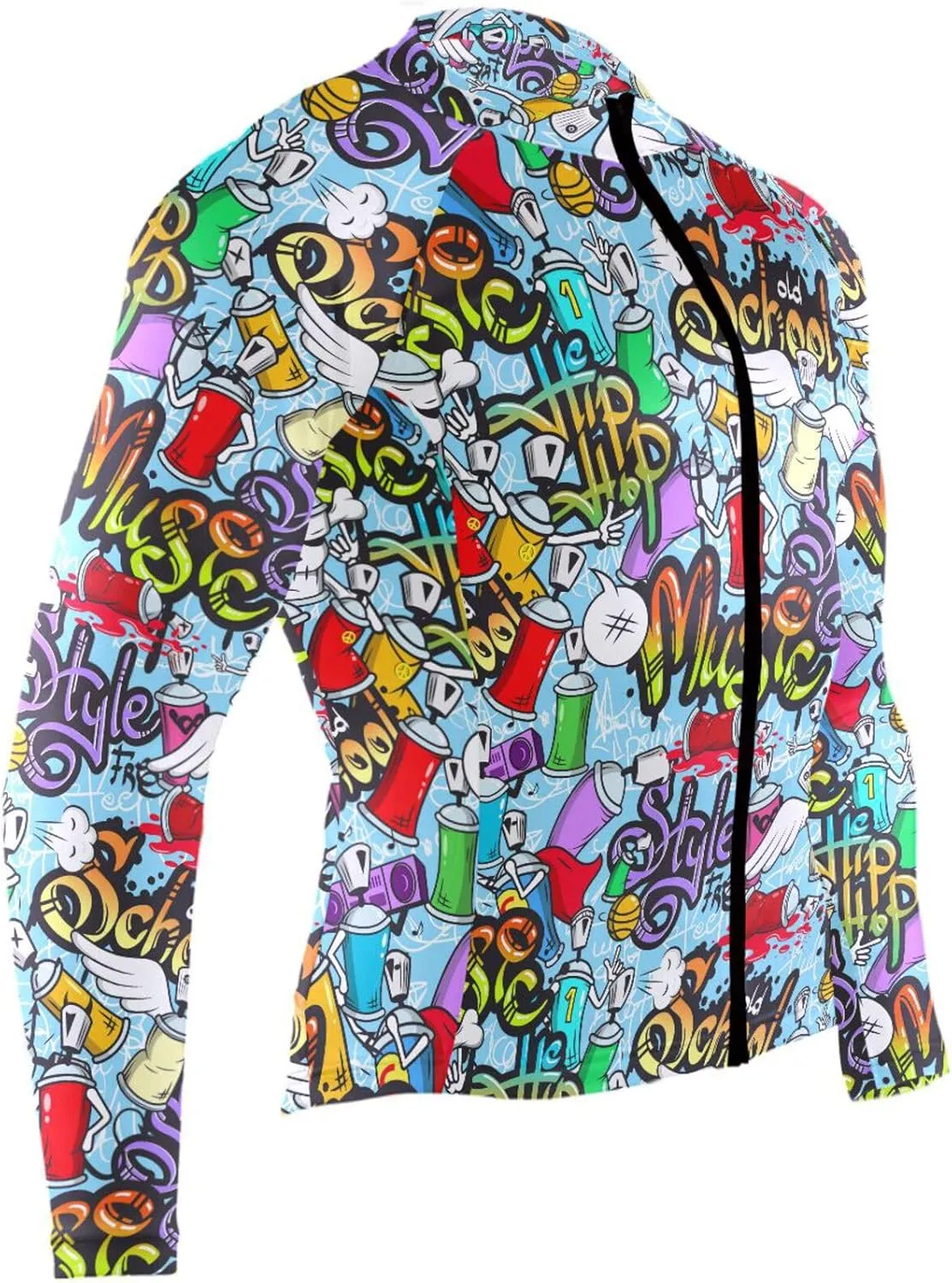 Graffiti Art Men's Cycling Jersey Moisture Wicking and Breathable Quick Dry with 3 Rear Pockets