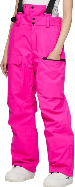 GS SNOWING Women's Snow Ski Pants Winter WarmWaterproof Insulated Snowboard Pants Bibs Detachable Suspender