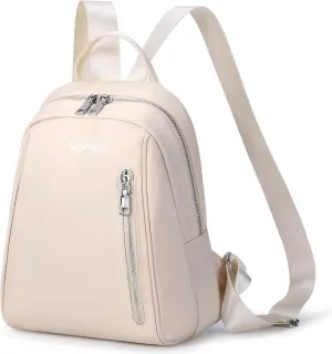 HOMIEE Mini Backpack Purse for Women Girls Light Weight Small Cute Backpacks Waterproof Shoulder Bag Casual Travel Daypack (Beige)