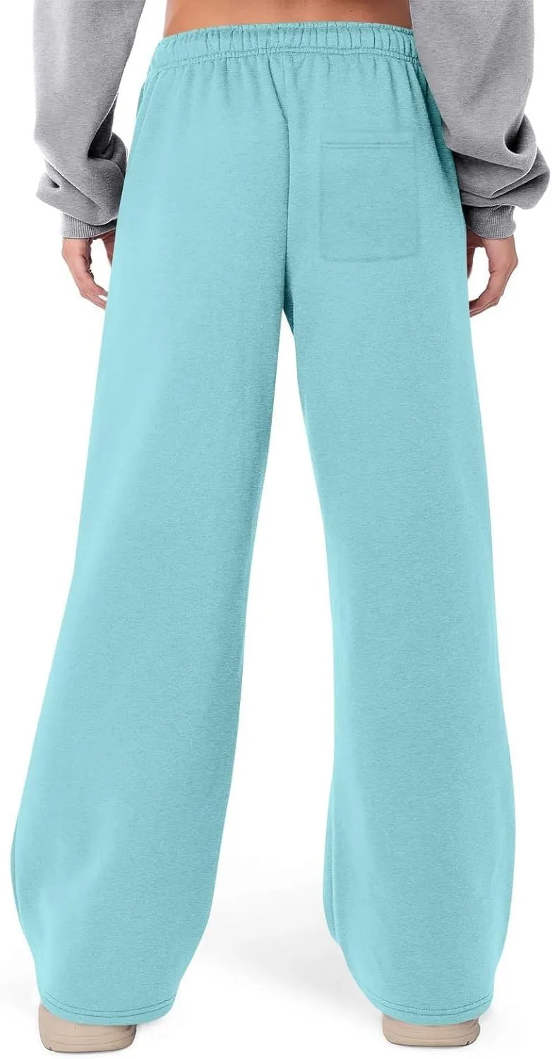 Hvyesh Sweatpants Women Baggy Wide Leg Low Rise Sweat Pants Y2k, Athletic Pants for Women Loose Fit, Comfy Fleece Lined Pants
