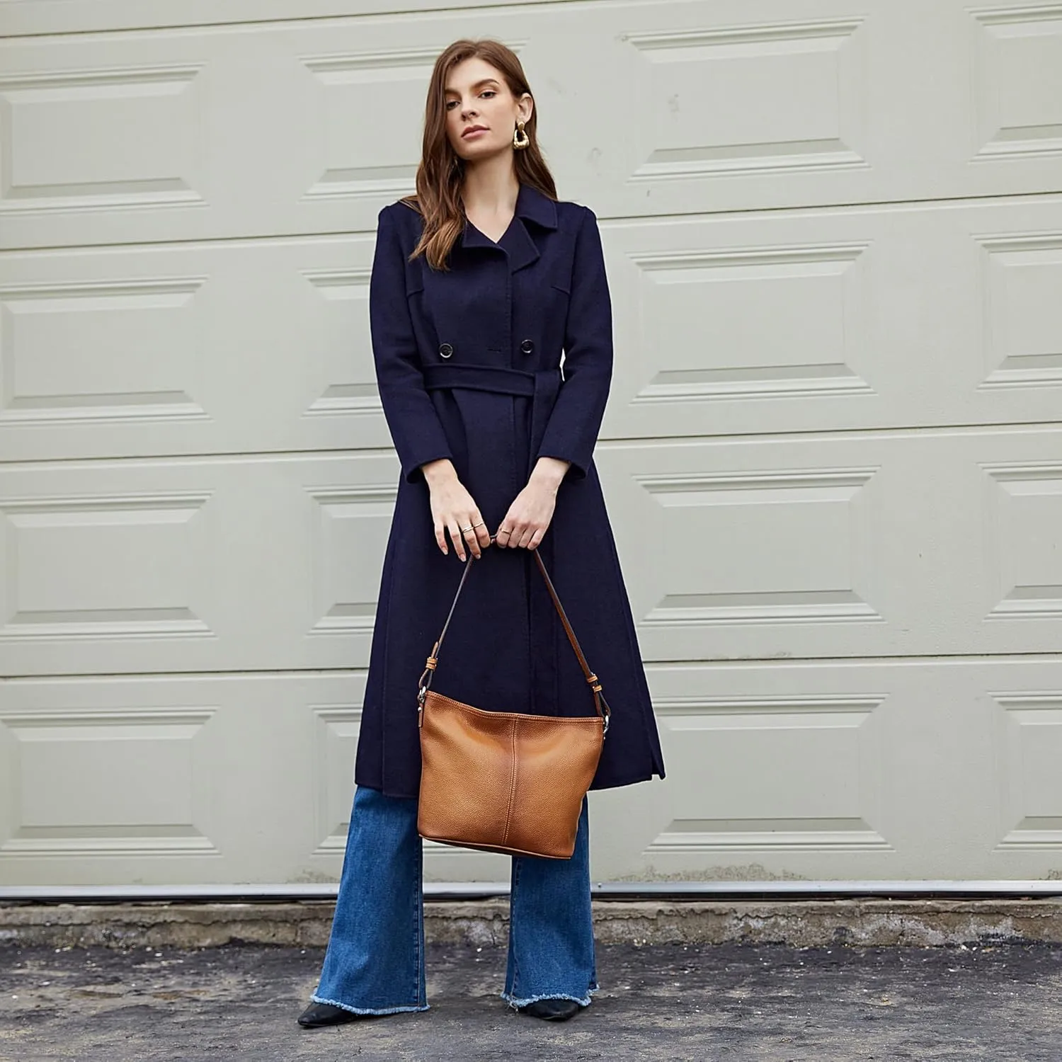Iswee Shoulder Bag Soft Leather Purses Vintage Womens Crossbody Handbags Luxury Stylish Crossbody Bag Purse