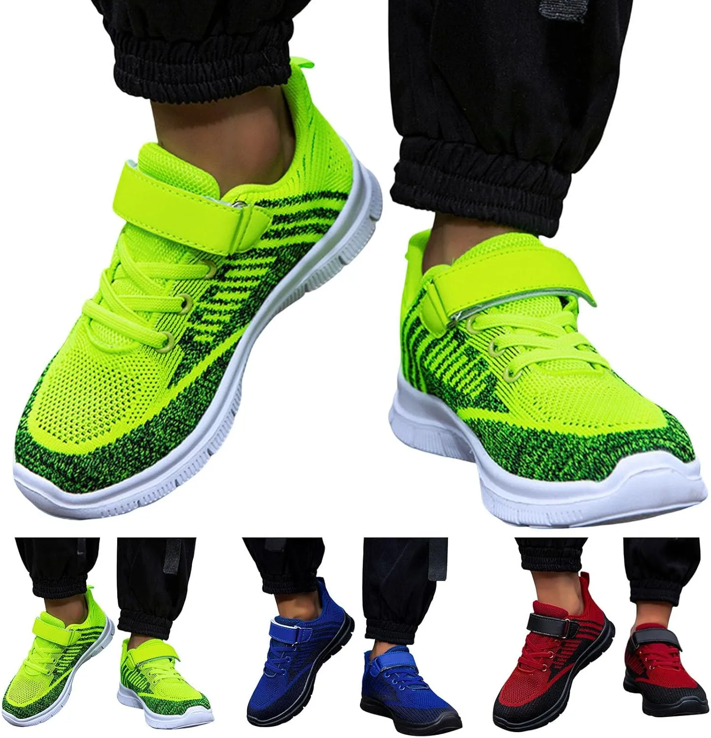 IWIHMIV Kid Breathable Lightweight Sport Shoes Casual Athletic Shoes Non Slip Running Shoes for Boys Girls
