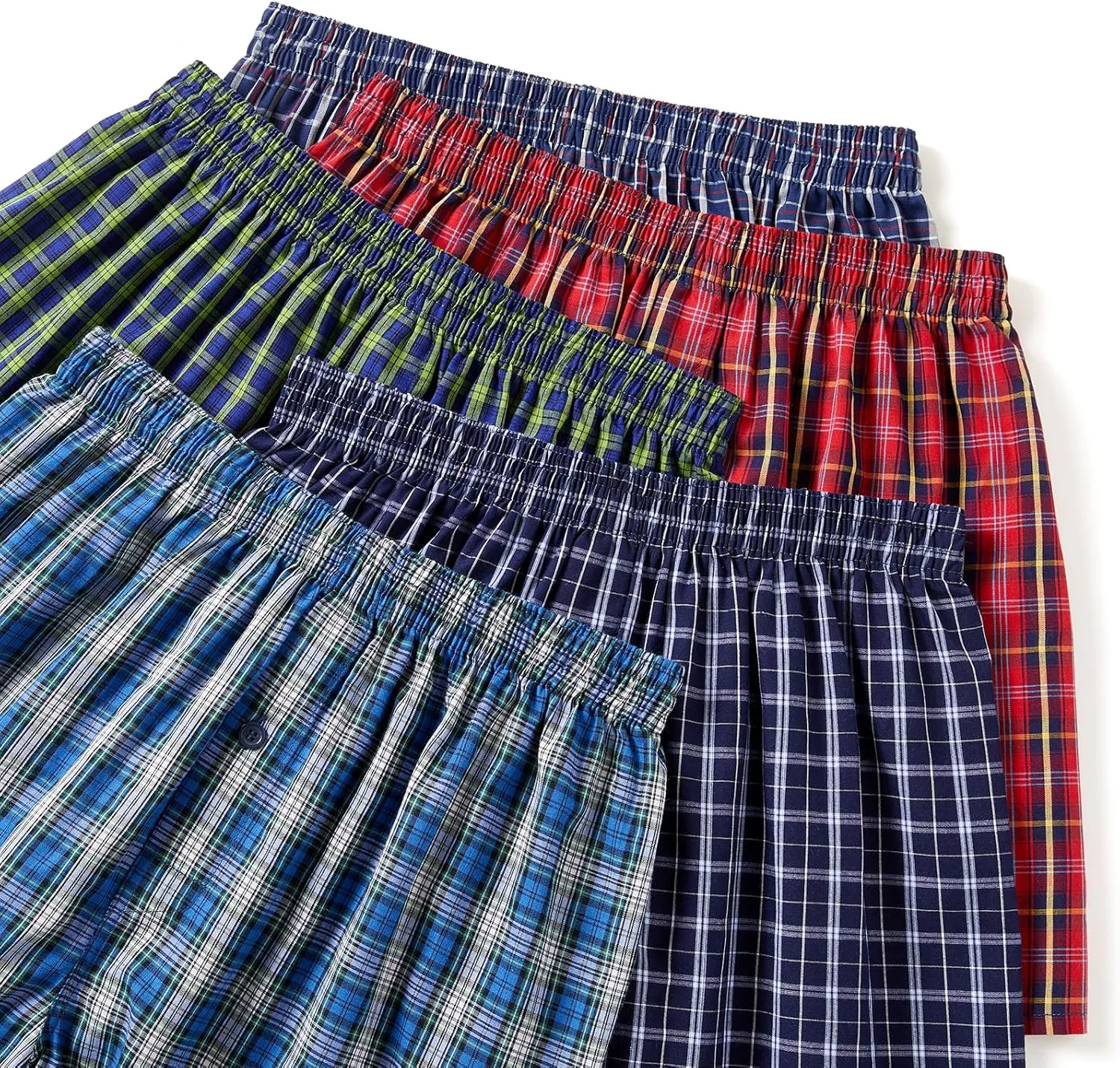 JupiterSecret Men's 100% Cotton Boxer Shorts, Men's Classic Fit Woven Underwear, 5 Pack / 10 Pack