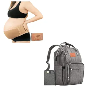 KeaBabies Diaper Bag Backpack and Pregnancy Belly Support Band - Waterproof Multi Function Baby Travel Bags - - Belly Bands for Pregnant Women - Maternity Belly Band - Pregnancy Belt, Belly Support