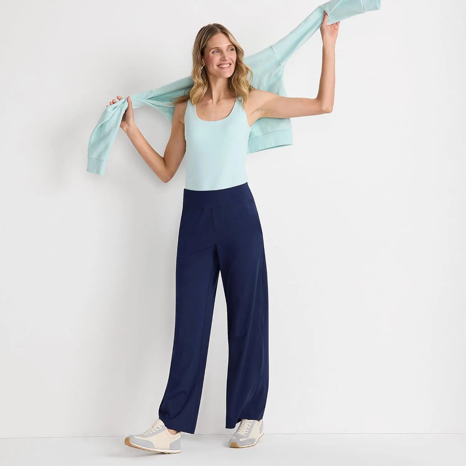 Lands' End Women's Active Hi Impact High Rise Wide Leg Pants