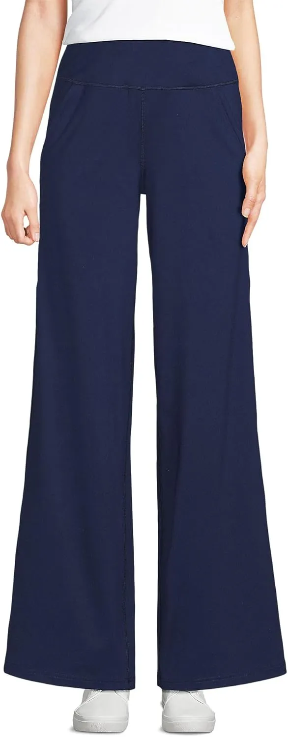 Lands' End Women's Active Hi Impact High Rise Wide Leg Pants