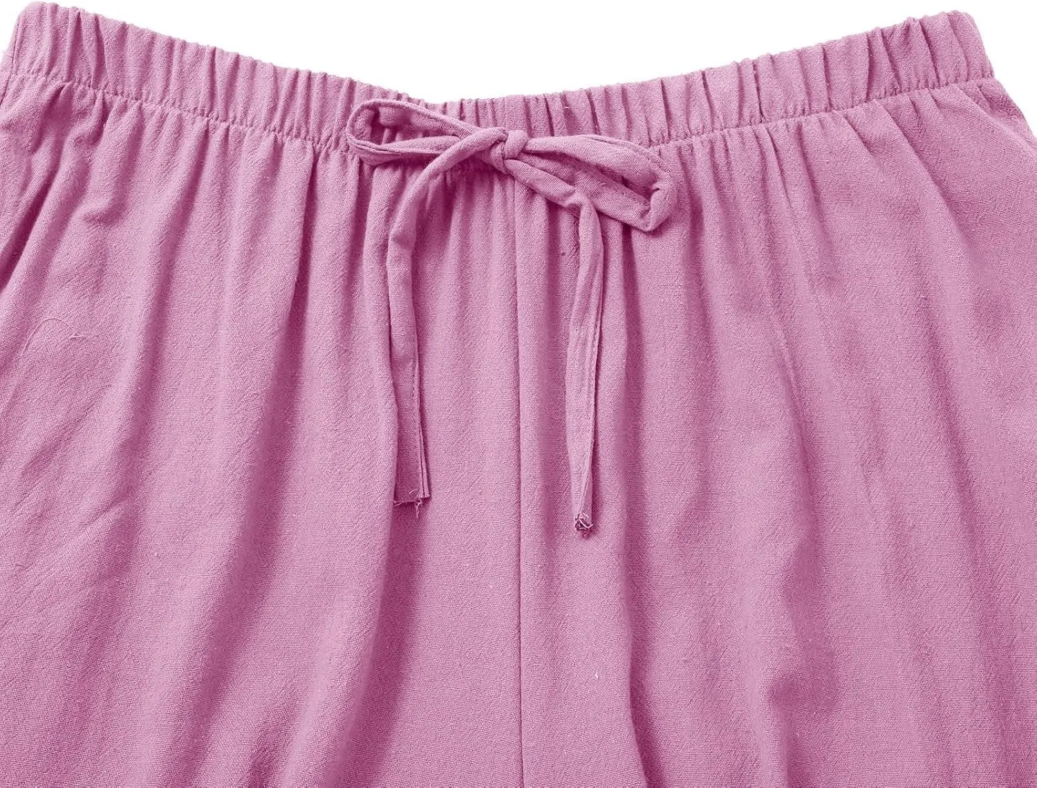 Linen Pants for Women High Waisted Wide Leg Pants Drawstring Elastic Waist Casual Trousers Summer Vacation Clothes