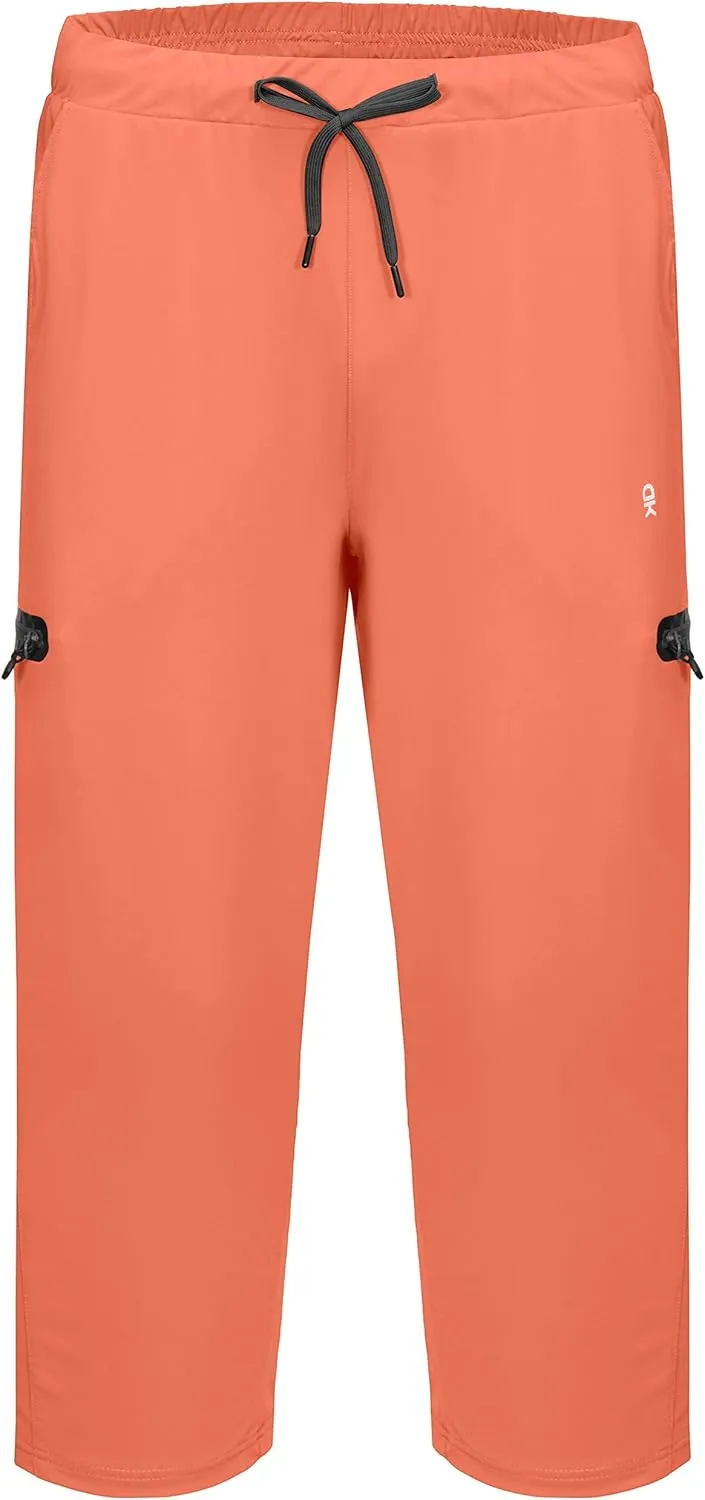Little Donkey Andy Men's Ultra-Stretch Lightweight Quick Dry Athletic Pants Drawstring Travel Exercise Running Jogging