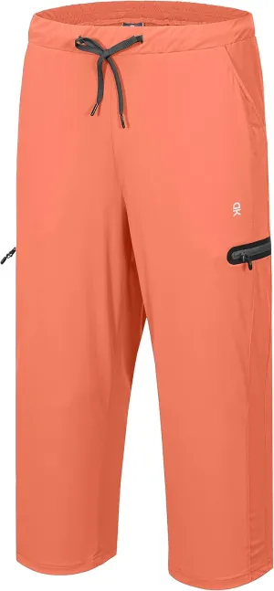 Little Donkey Andy Men's Ultra-Stretch Lightweight Quick Dry Athletic Pants Drawstring Travel Exercise Running Jogging