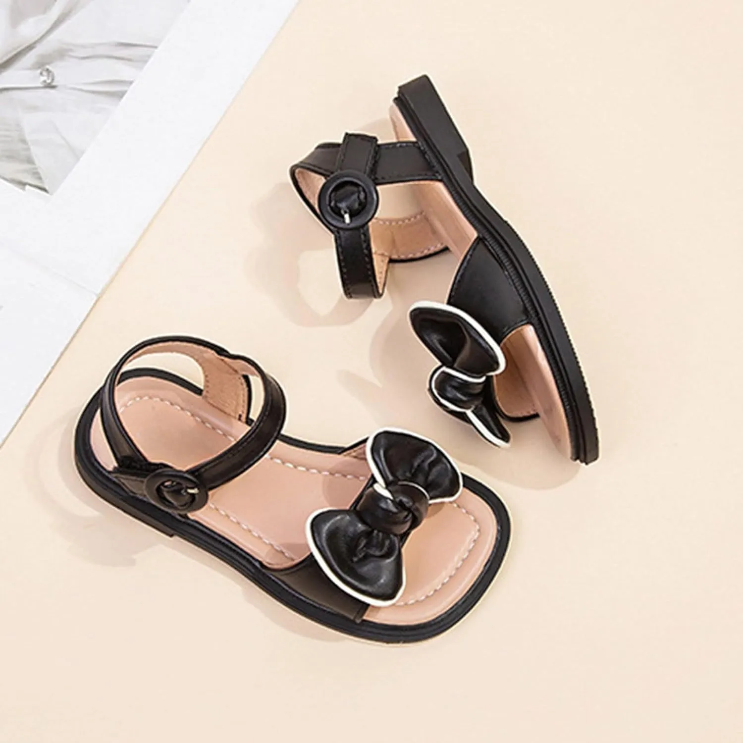 Little Girl Easter Summer Dress Shoes Kids Baby Girls' Sandals Summer Bow Design Models Fashion Shoes Daily Wear Little Child/Big Kids Lightweight Open Toe Beach Holiday Sandals