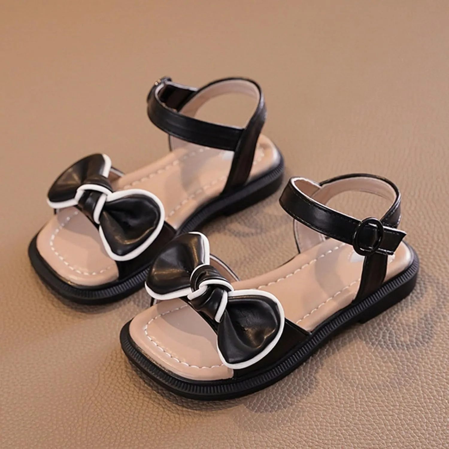 Little Girl Easter Summer Dress Shoes Kids Baby Girls' Sandals Summer Bow Design Models Fashion Shoes Daily Wear Little Child/Big Kids Lightweight Open Toe Beach Holiday Sandals