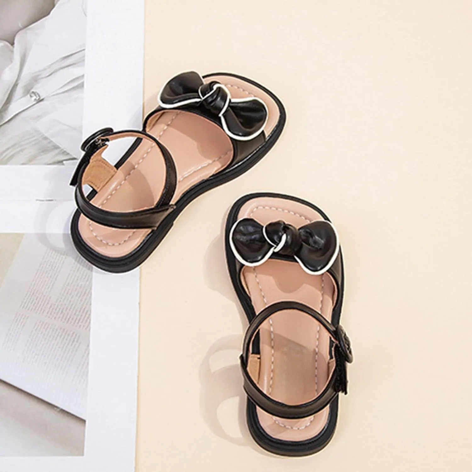 Little Girl Easter Summer Dress Shoes Kids Baby Girls' Sandals Summer Bow Design Models Fashion Shoes Daily Wear Little Child/Big Kids Lightweight Open Toe Beach Holiday Sandals