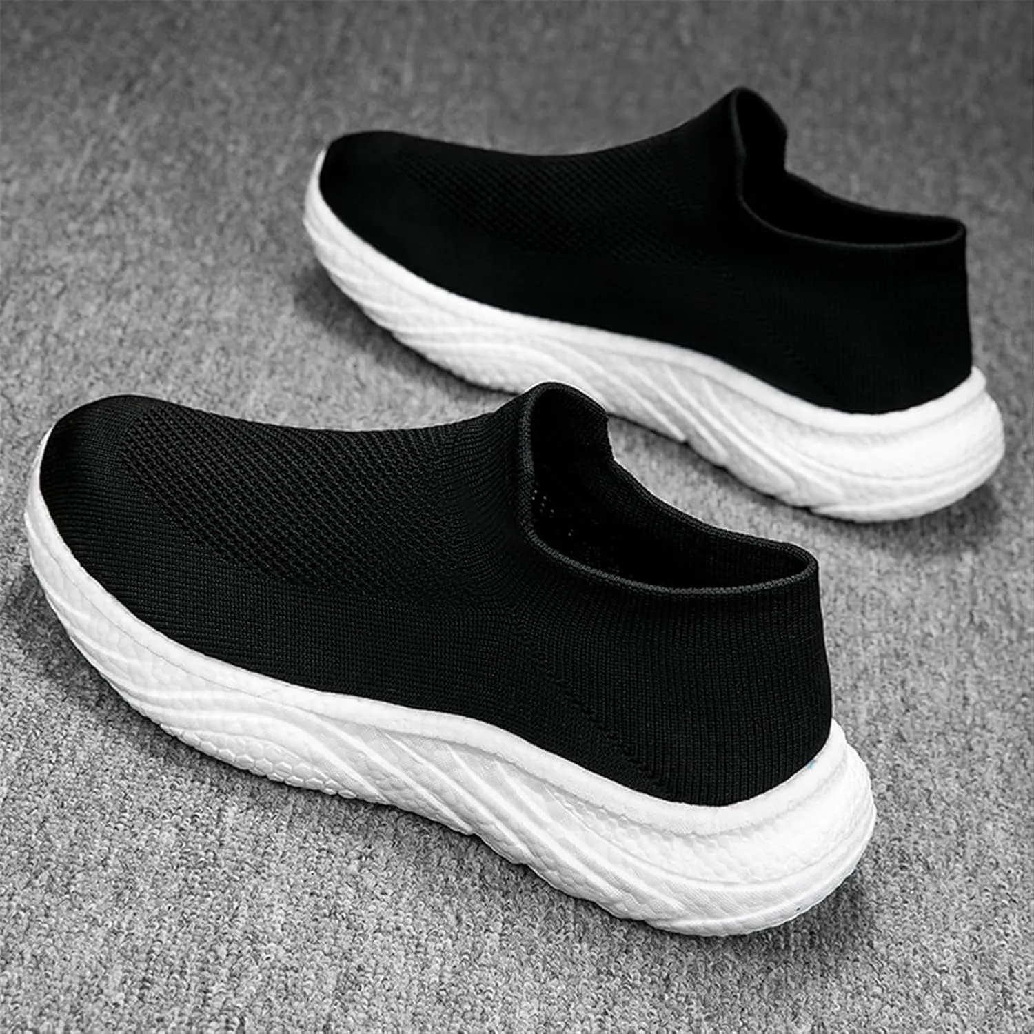LLTMALL Mesh Jogger Sneakers Breathable Slip On Athletic Running Sock Shoes