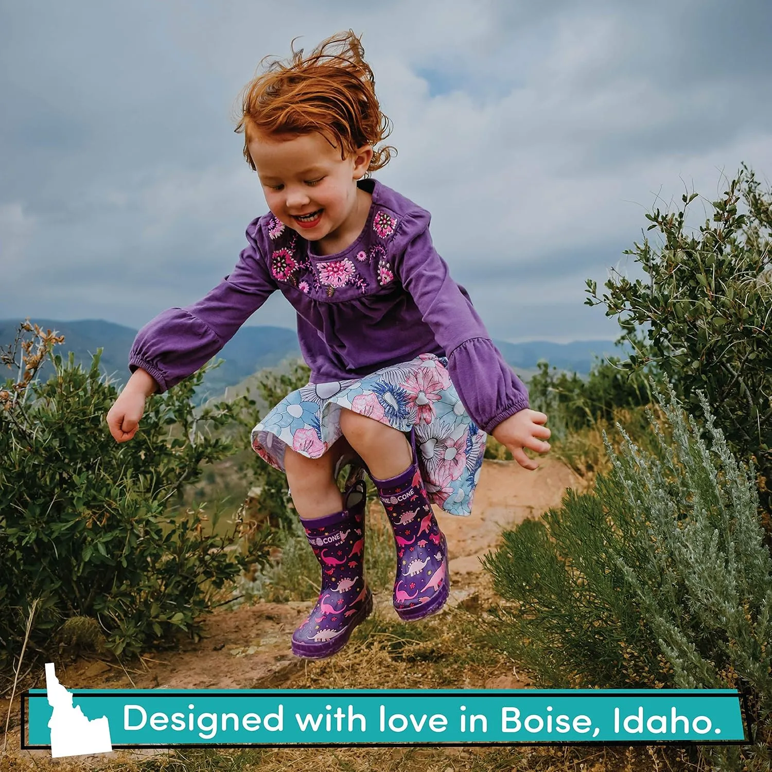 Lone Cone Kids Rain Boots for Girls & Boys  Waterproof Natural Rubber Toddler Rain Boots with Non-Slip Outsole & Easy Pull Handles  Solid, Pattern & Glitter Designs