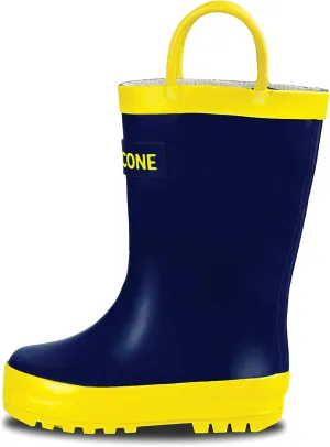 Lone Cone Kids Rain Boots for Girls & Boys  Waterproof Natural Rubber Toddler Rain Boots with Non-Slip Outsole & Easy Pull Handles  Solid, Pattern & Glitter Designs