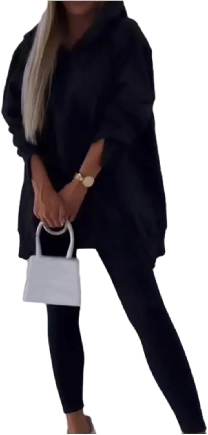 Lounge Sets for Women 2 Piece Sweatsuits Oversized Hoodies with Side Slit and Leggings Sets Casual Sets Fall Outfits