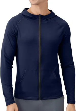 Mens Athletic Jacket for Running Workout Hiking Full Zip Sun Protection Hoodies for Fishing,Fast Dry Lightweight