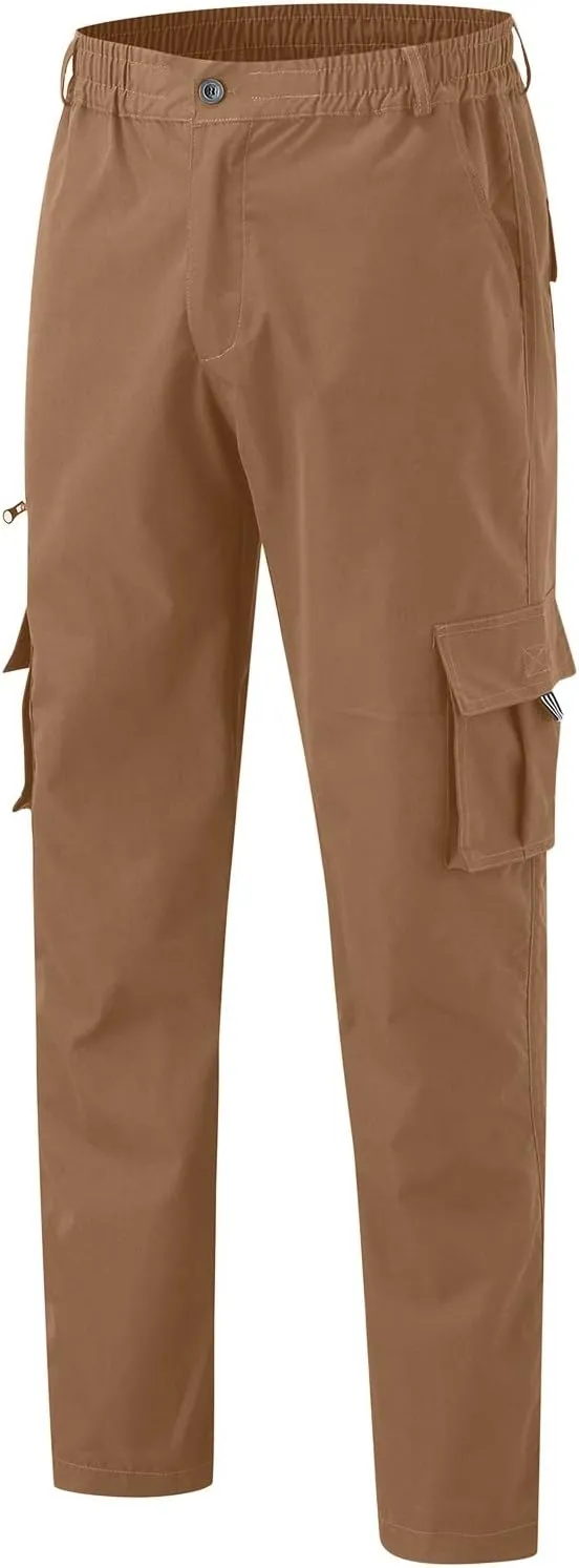Mens Cargo Pants Casual Hiking Pants Joggers Athletic Pants Cotton Loose Straight Sweatpants for Men