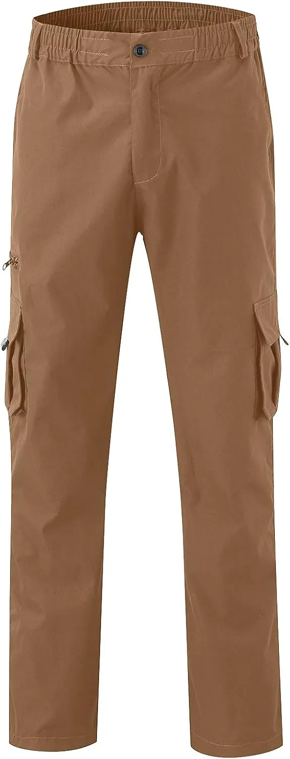 Mens Cargo Pants Casual Hiking Pants Joggers Athletic Pants Cotton Loose Straight Sweatpants for Men