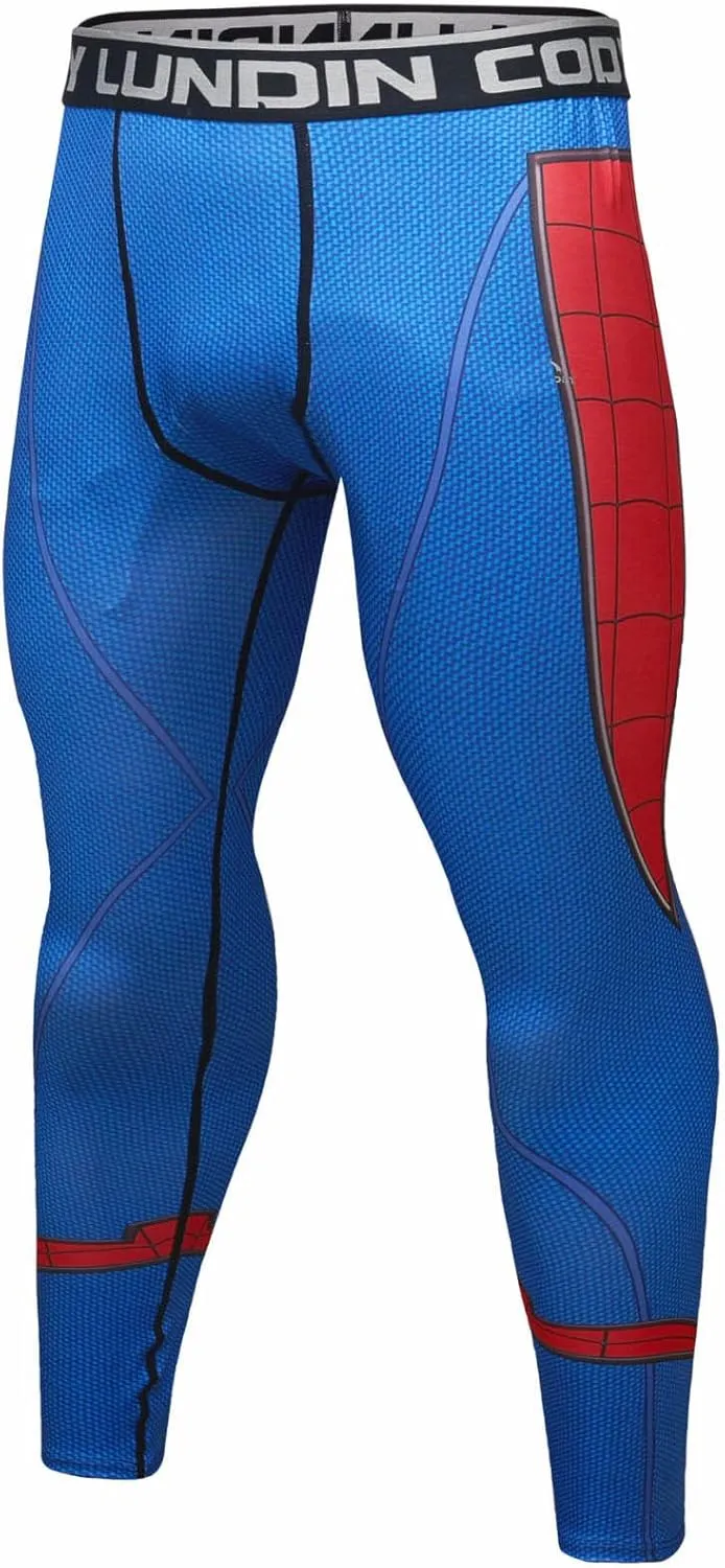 Men's Compression Pants Quick Dry Cool Baselayer Leggings Workout Active Sport Printing Pants