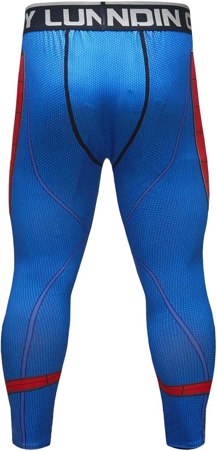 Men's Compression Pants Quick Dry Cool Baselayer Leggings Workout Active Sport Printing Pants