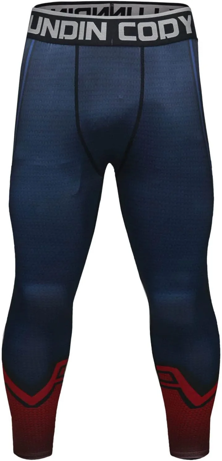 Men's Compression Pants Quick Dry Cool Baselayer Leggings Workout Active Sport Printing Pants
