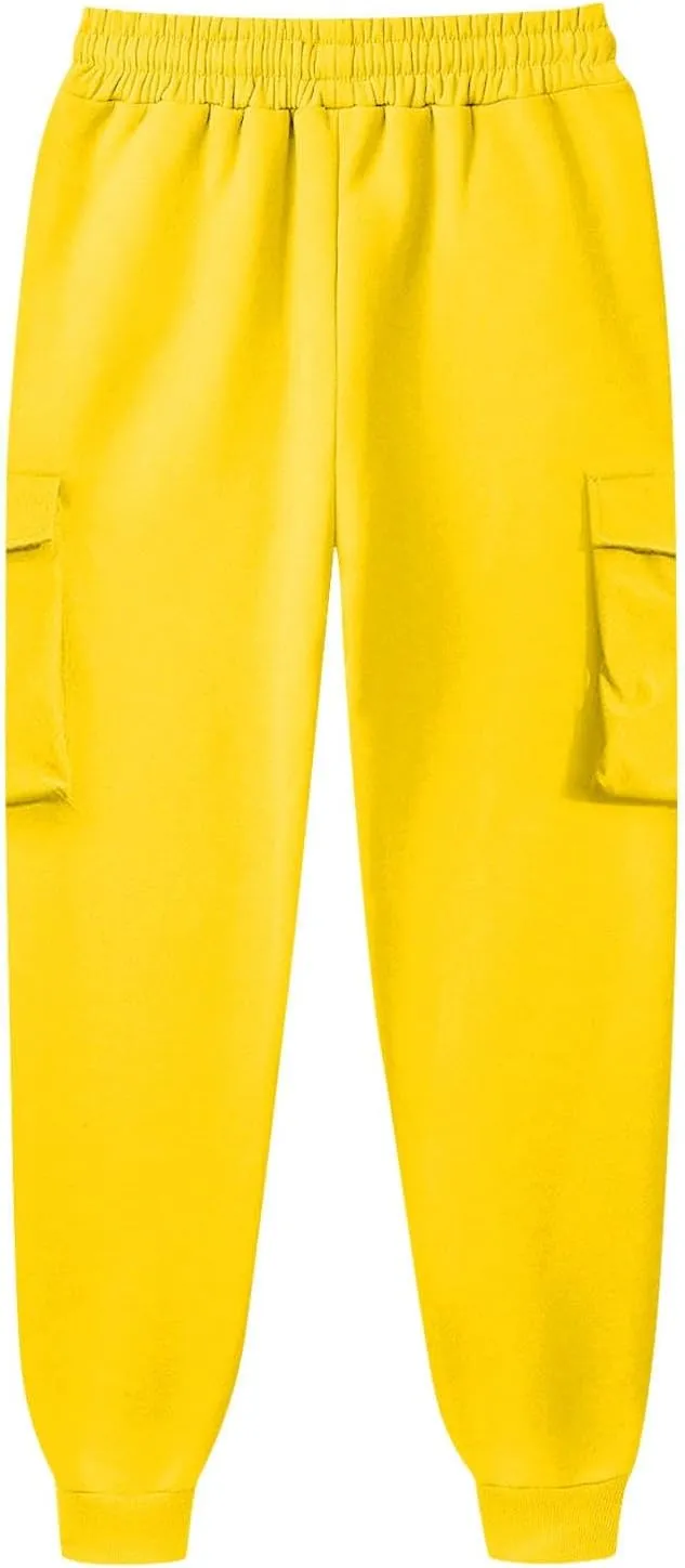 Men's Cotton Casual Cargo Work Pants Cotton Cargo Pants Gym Sweatpants Hiking Tactical Pants with Multi Pockets