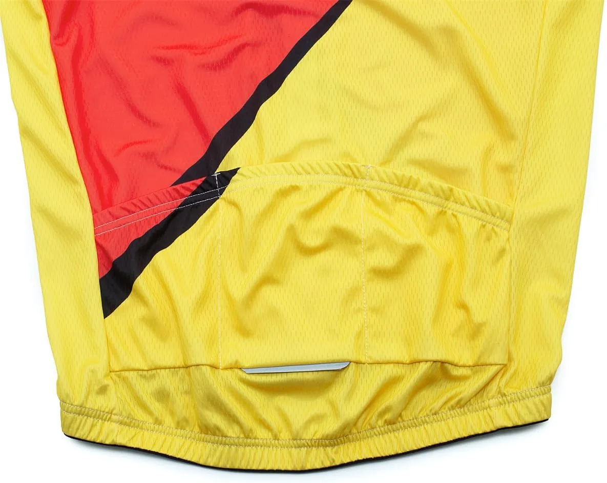 Mens Cycling Jersey 3 Rear Pockets Moisture Wicking Short Sleeve Quick Dry Reflective Biking Shirts