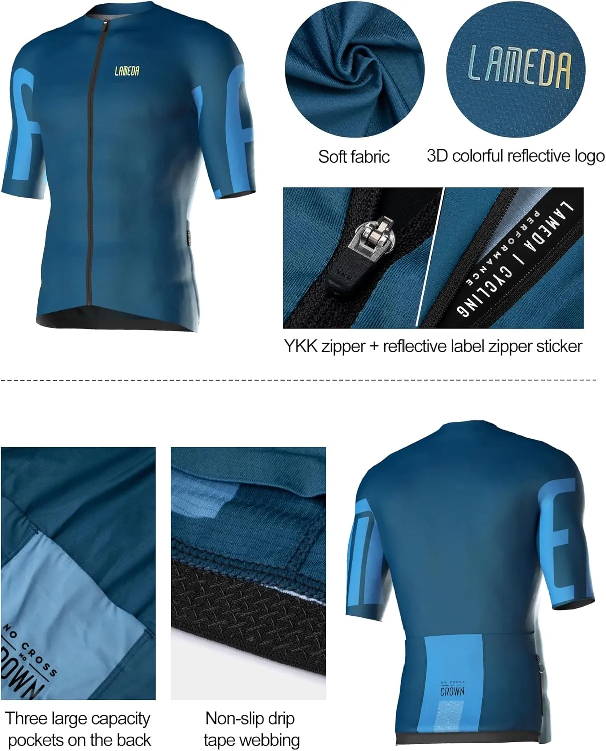 Men's Cycling Jersey Breathable Lightweight Bike Jersey Short Sleeve Quick Dry Moisture Wicking Biking Shirts