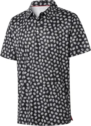 Mens Golf Shirt Moisture Wicking Dry Fit Print Performance Short Sleeve Polo Shirts for Men