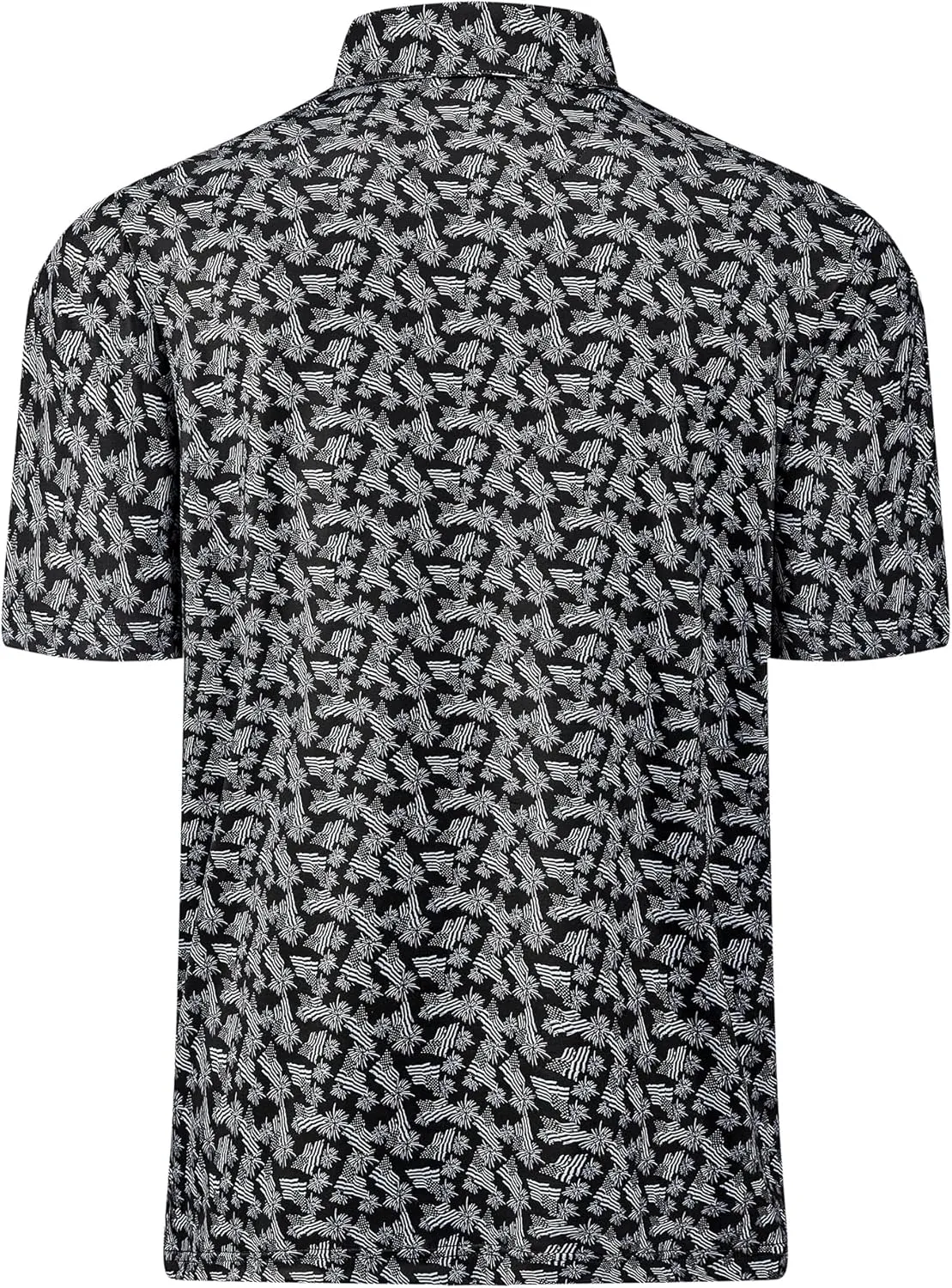 Mens Golf Shirt Moisture Wicking Dry Fit Print Performance Short Sleeve Polo Shirts for Men
