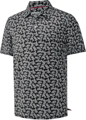 Mens Golf Shirt Moisture Wicking Dry Fit Print Performance Short Sleeve Polo Shirts for Men