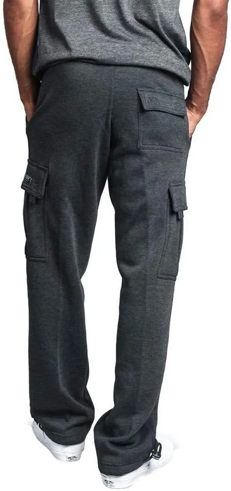 Men's Loose and Casual Trouser Pant Soild Color Tethered Waistband Sport Loose Long Trousers with Long Stilt