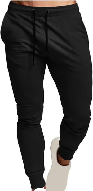 Men's Pants Men's Hiphop Pants Comfy Solid Color Lace-Up Track Cuff Workout Pants with Open Bottom Running