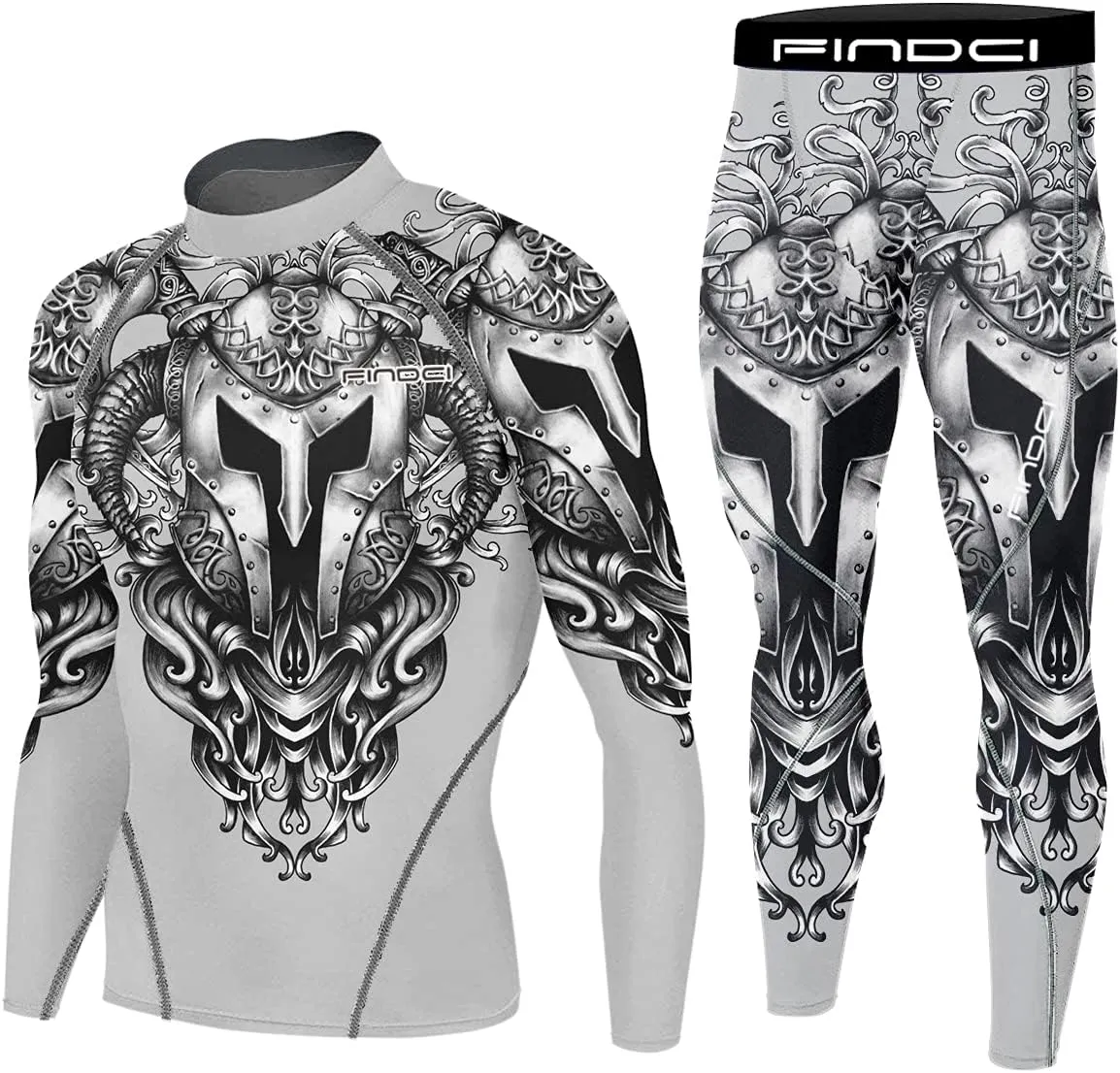 Men's Running Fitness Cooling Sportswear Camo Compression Short-Sleeved Shirt   Pants Sets