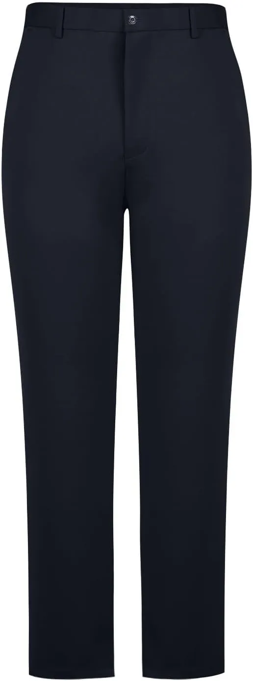 Men's Thicken Dress Pants Flat Front Slim Fit Business Work Pant Casual Straight Leg Suit Trousers with Pockets