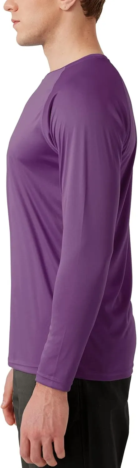 Mens UPF 50  Rash Guard Swim Shirt Long Sleeve Moisture Wicking Quick Dry Lightweight Wrinkle-Resistant