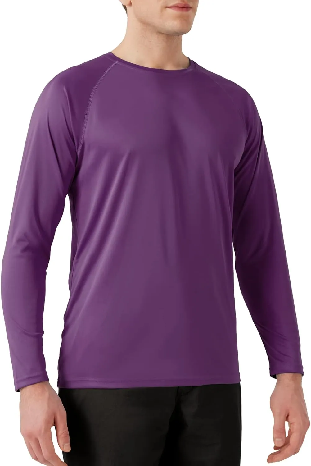 Mens UPF 50  Rash Guard Swim Shirt Long Sleeve Moisture Wicking Quick Dry Lightweight Wrinkle-Resistant