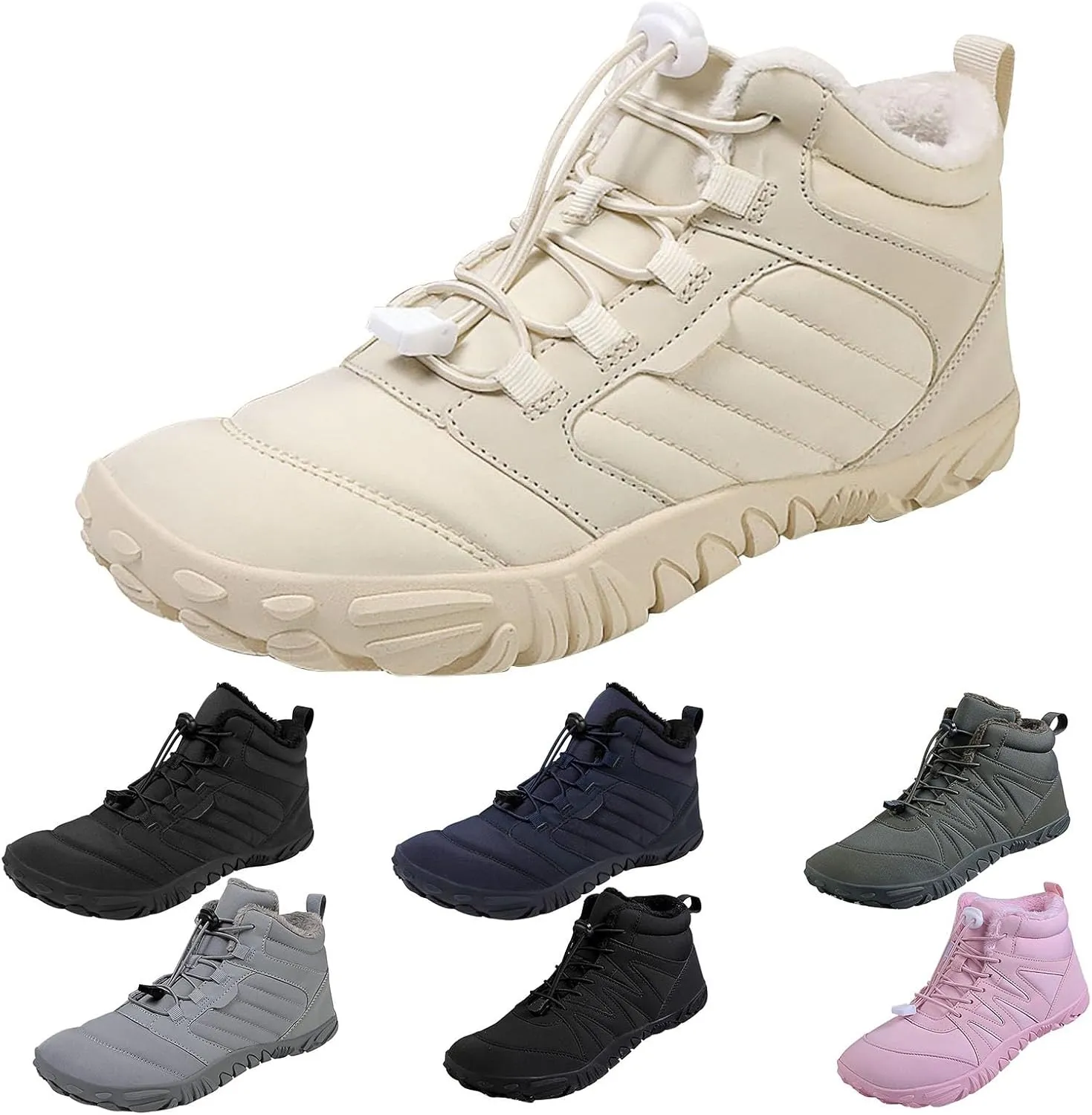 Men's Work Boots Waterproof Hiking Sneakers Fur Lined Ankle Boot Safety Toe Shoes for Women Comfortable Platform Sneakers Lightweight Safety Hike Grounded Footwear