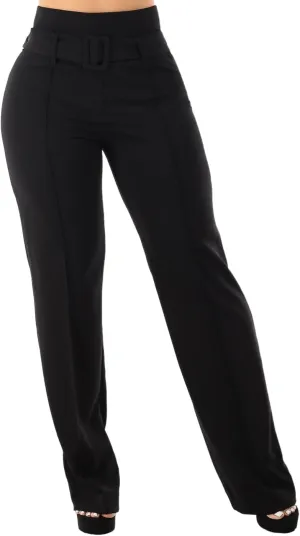 Moda Xpress Women's Stretch High Waisted Dress Pants for Work, Straight, Wide, Skinny Leg Business Office Casual Pants 40609N