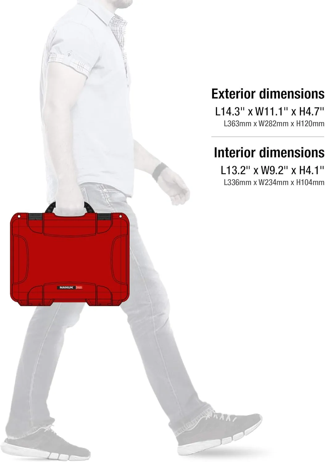 Nanuk 910 Waterproof Carry-on Hard Case with Foam Insert for DJI Mavic Mini 2 Fly More - Red