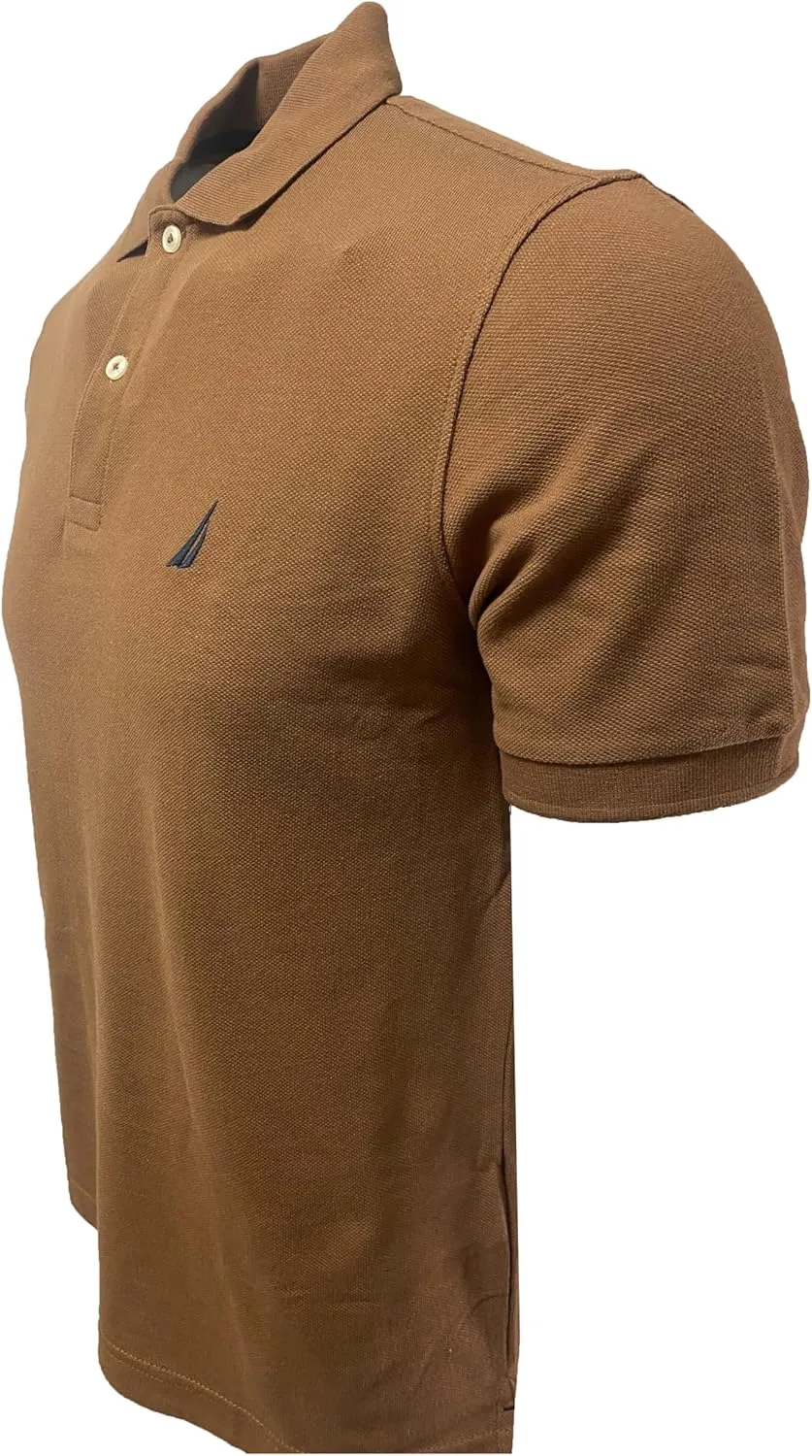 Nautica Men's Short Sleeve Solid Classic Fit Cotton Pique Polo Shirt