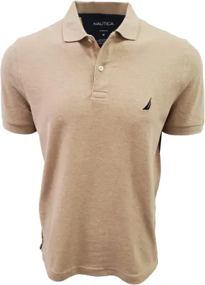Nautica Men's Short Sleeve Solid Classic Fit Cotton Pique Polo Shirt